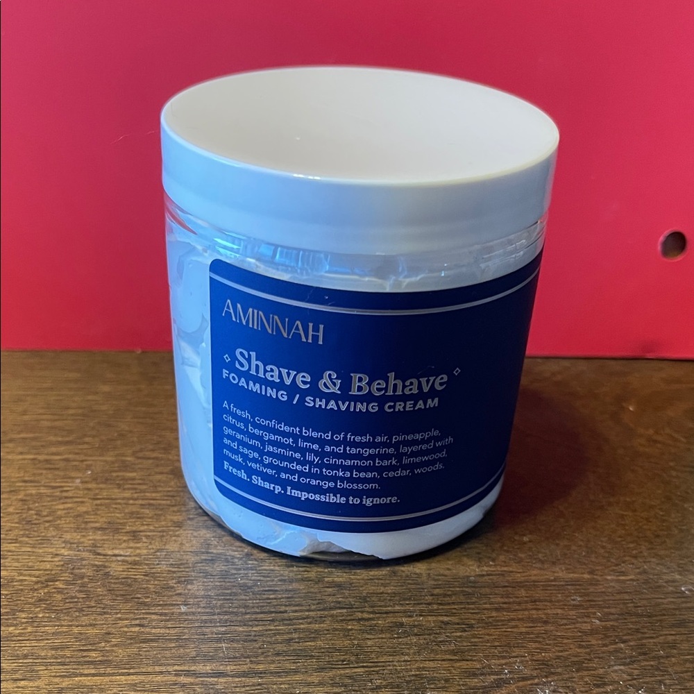 Aminnah Shave & Behave Foaming Shaving Cream - Blue and White